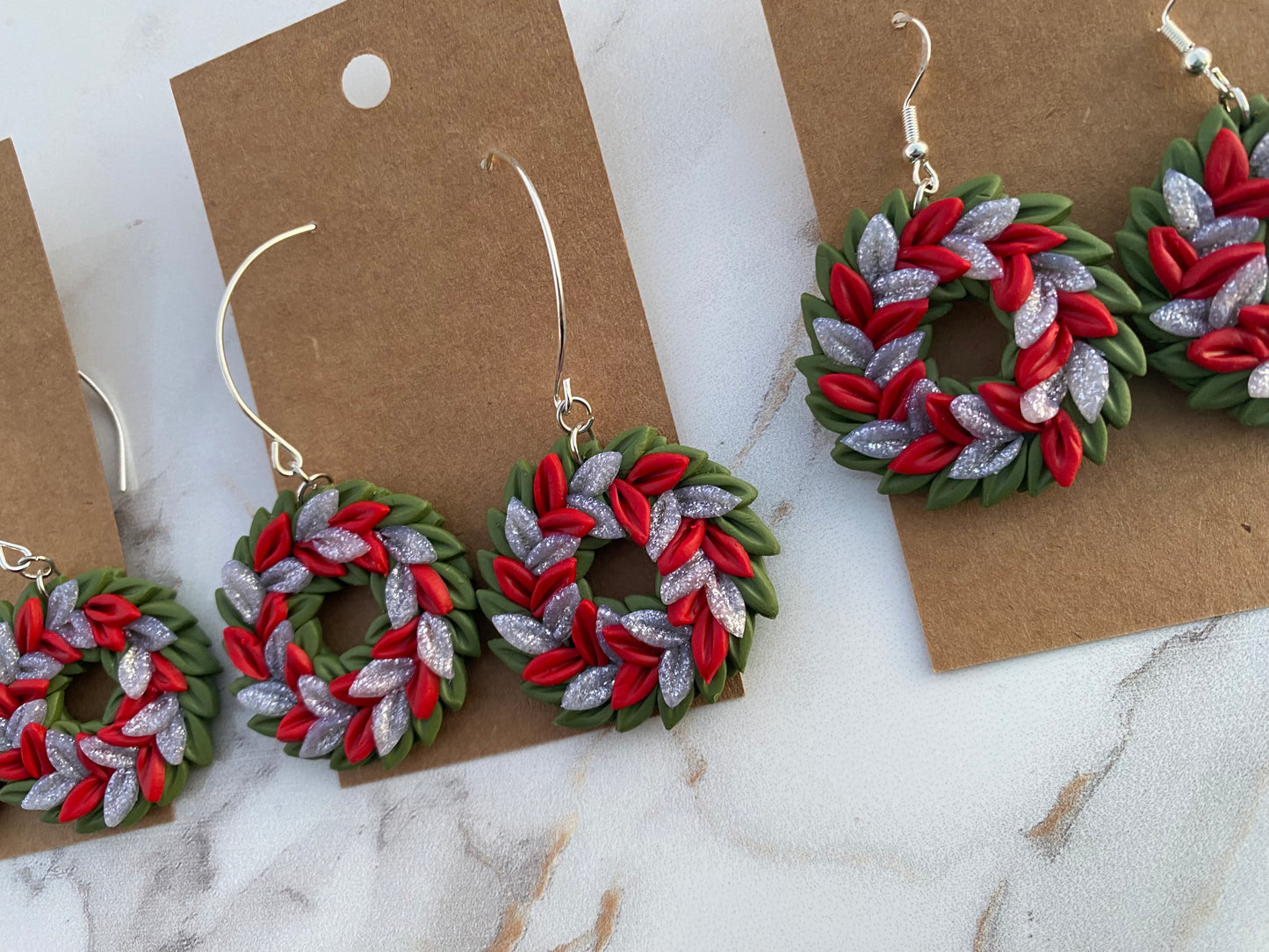 Dangle, Red and Silver Christmas wreath