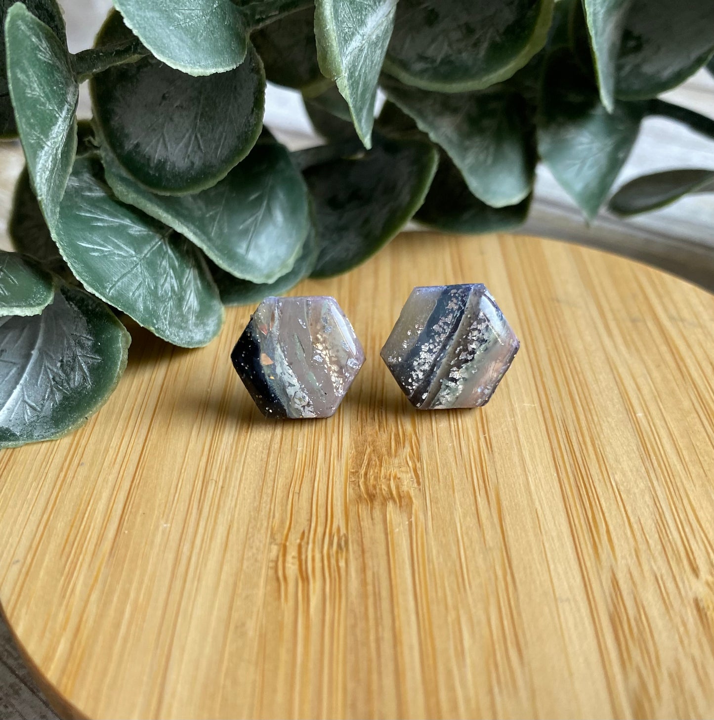 Geode hexagon studs